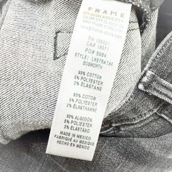 Frame Le High Straight Bosworth LHSTRA134 Charcoal Gray Denim Jeans SIze 33 - Picture 7 of 8